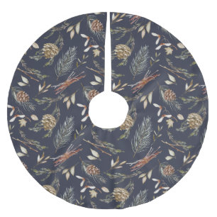 Winterwald: Eleganter Baumrock" Polyester Weihnachtsbaumdecke