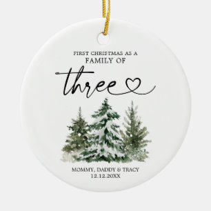 Winterwald erste Weihnachtszeit als Familie von dr Keramik Ornament