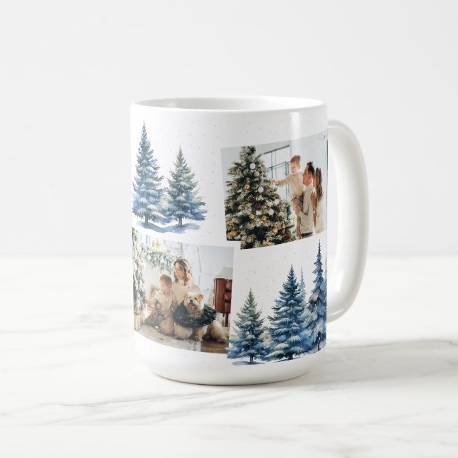 Winterwald Foto Collage Weihnachten Kaffeetasse (VorderseiteRechts)