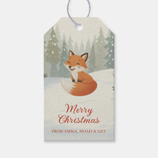 Winterwald Frohe Weihnachten Wald Fuchs Geschenkanhänger