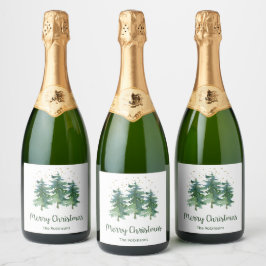 Winterwald Frohe Weihnachts-Sparkling Weinsiegel