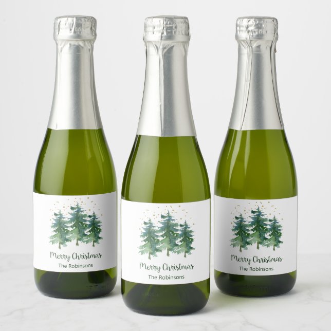 Winterwald Frohe Weihnachts-Sparkling Weinsiegel (Flaschen)