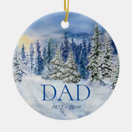 Winterwald im Gedächtnis Vater Foto Weihnachten Keramik Ornament