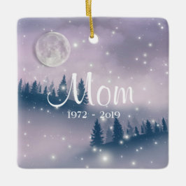 Winterwald in Erinnerung Mama Foto Weihnachten Keramikornament
