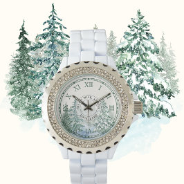 Winterwald-Kristall - Weiß Armbanduhr