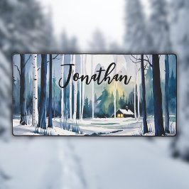 Winterwald Landschaft Schreibtischunterlage