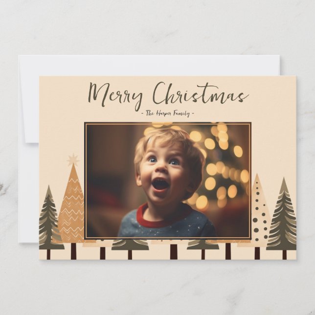 Winterwald neutrales Foto Weihnachten (Vorderseite)