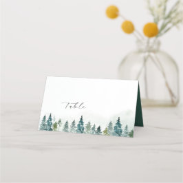 Winterwald Pine Trees | Handschrift Platzkarte