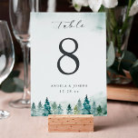 Winterwald Pine Trees | Personalisierte Hochzeit Tischnummer<br><div class="desc">Winterwald Pine Trees | Personalisierte Hochzeitskarte Tischnummer. (1) Bitte passen Sie diese Vorlage einzeln an (z.B. von Nummer 1 bis xx) und fügen Sie jede Zahlenkarte separat in Ihren Warenkorb ein. (2) Für weitere Anpassungen klicken Sie bitte auf den Link "Weiter anpassen" und verwenden Sie unser Designwerkzeug, um diese Vorlage...</div>