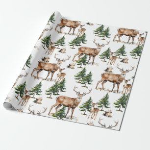 Winterwald-Rentierbaumwald Geschenkpapier