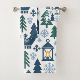 Winterwald Snowflake Muster Badhandtuch Set