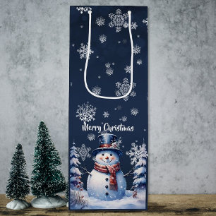 Winterwald Snowman Weihnachten Geschenktüte Für Weinflaschen
