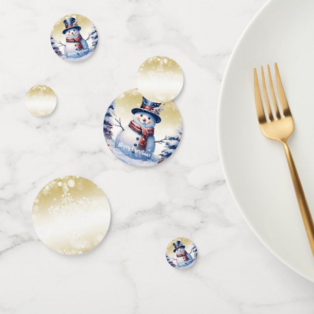 Winterwald Snowman Weihnachten | Gold Konfetti (Gruppe)