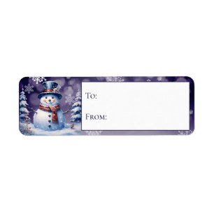 Winterwald Snowman Weihnachten Lila Geschenk