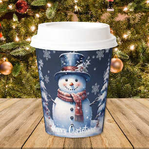 Winterwald Snowman Weihnachten Pappbecher