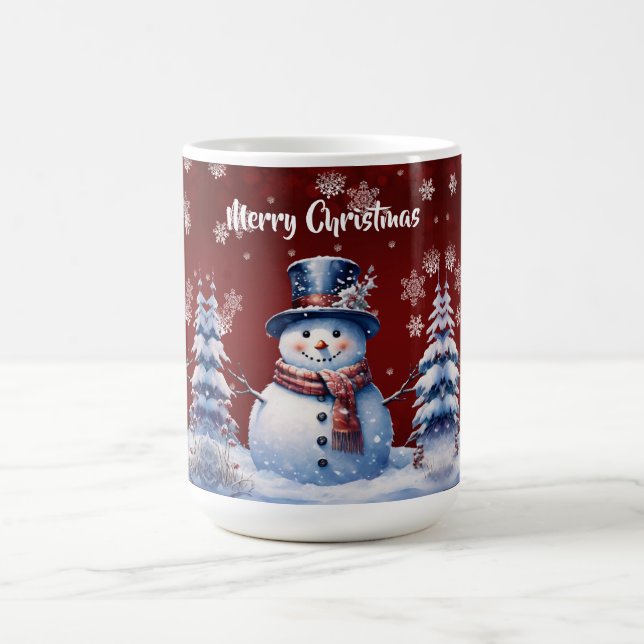Winterwald Snowman Weihnachten | Rot Kaffeetasse (Mittel)