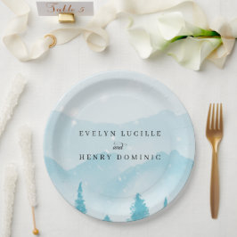 Winterwald Snowy Mountain Hochzeit Pappteller