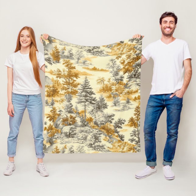 Winterwald Toile de Jouy Muster (11) Fleecedecke (Beispiel)
