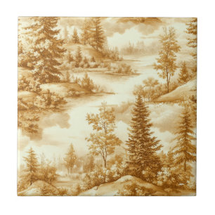 Winterwald Toile de Jouy Muster (12) Fliese