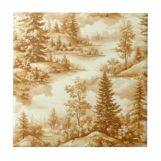 Winterwald Toile de Jouy Muster (12) Fliese (Vorderseite)