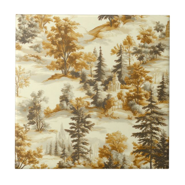 Winterwald Toile de Jouy Muster (13) Fliese (Vorderseite)