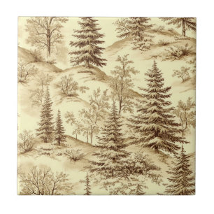 Winterwald Toile de Jouy Muster (2) Fliese