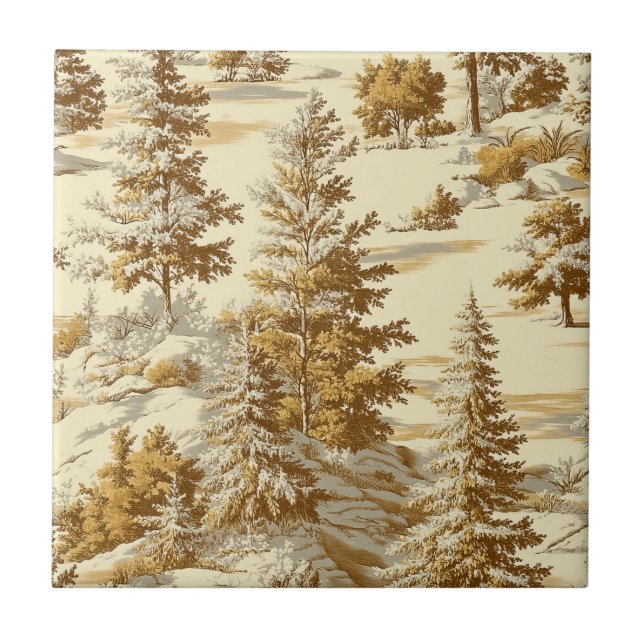 Winterwald Toile de Jouy Muster (7) Fliese (Vorderseite)