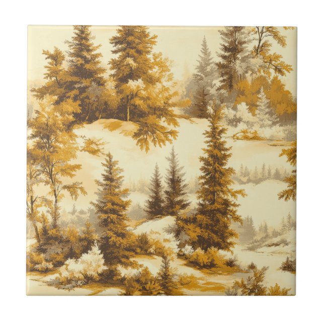 Winterwald Toile de Jouy Muster (9) Fliese (Vorderseite)