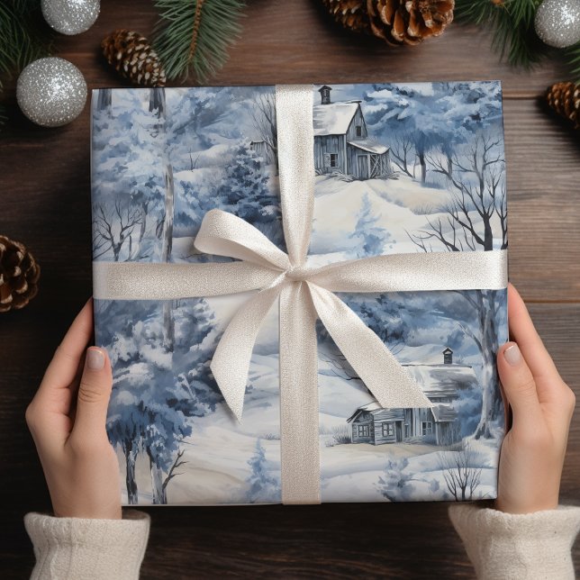 Winterwald und ein Weihnachtsstall Geschenkpapier Set (Von Creator hochgeladen)