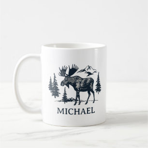 Winterwald-Wald-Elch Personalisiert Kaffeetasse