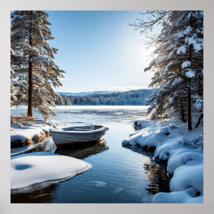 ❄️ Winterwald-Wandkunst Schnee Natur-Dekoration Ge Poster