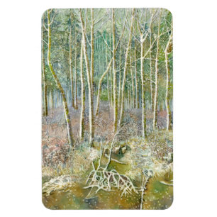 Winterwald Wasserfarbe Magnet