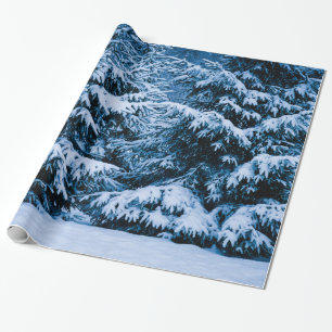 Winterwald Weihnachtsbaum Geschenkpapier