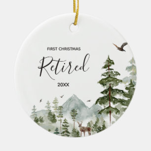 Winterwald Woodland Ruhestand Erste Weihnachtszeit Keramik Ornament