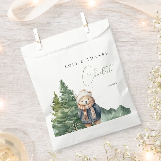 Winterwaldbärendusche Geschenktütchen (Ausgeschnitten)
