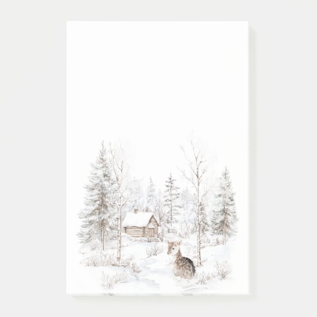 Winterwaldhirsche  post-it klebezettel (Vorderseite)