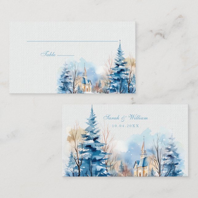 Winterwaldkirche Hochzeit Platzkarte (Vorne/Hinten)