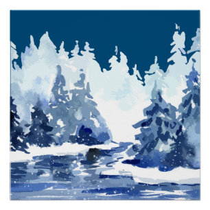 Winterwaldlandschaft Poster