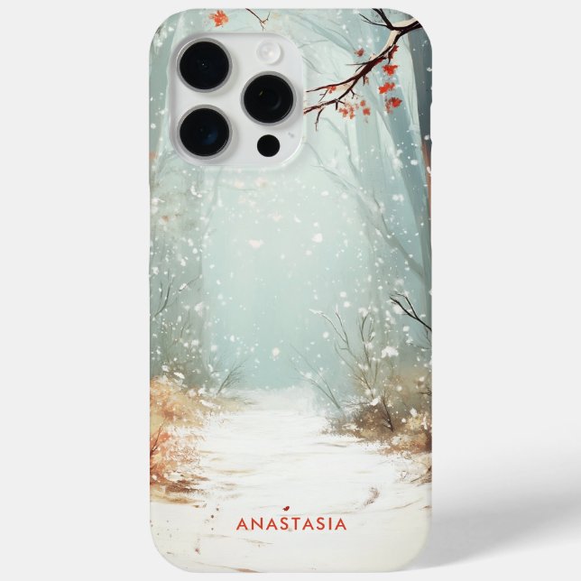 Winterwaldmalerei Individuelle Name Case-Mate iPhone Hülle (Rückseite)