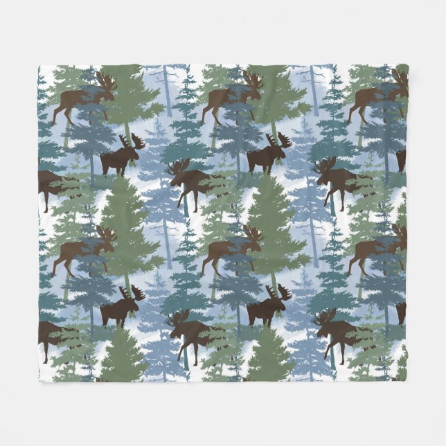 Winterwaldmoose Fleecedecke (Vorderseite (Horizontal))