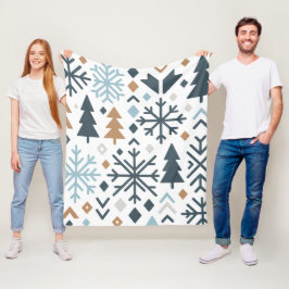 Winterwaldmuster Fleecedecke