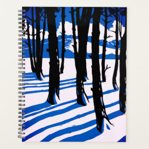 Winterwaldschatten - Blaue Minimalnatur Planer