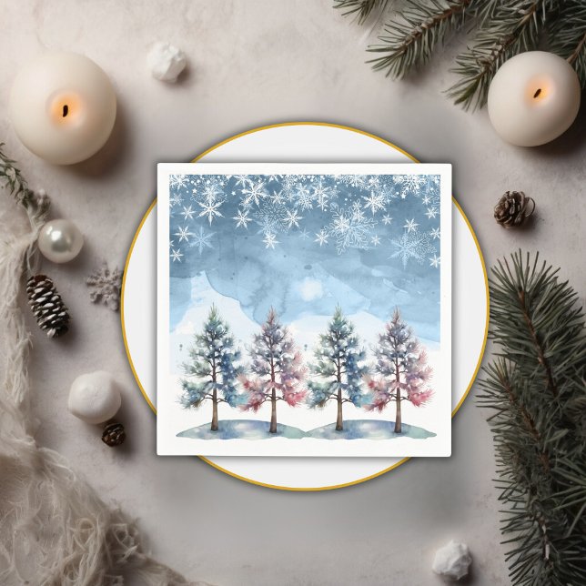 Winterwaldschneeflocken & Pine Trees Kinderdusche Serviette (Von Creator hochgeladen)