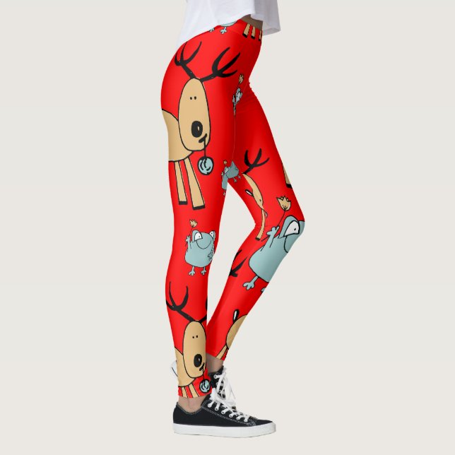 Winterwaldtiere Design Yogahose, Feierliche Leggings (Rechts)
