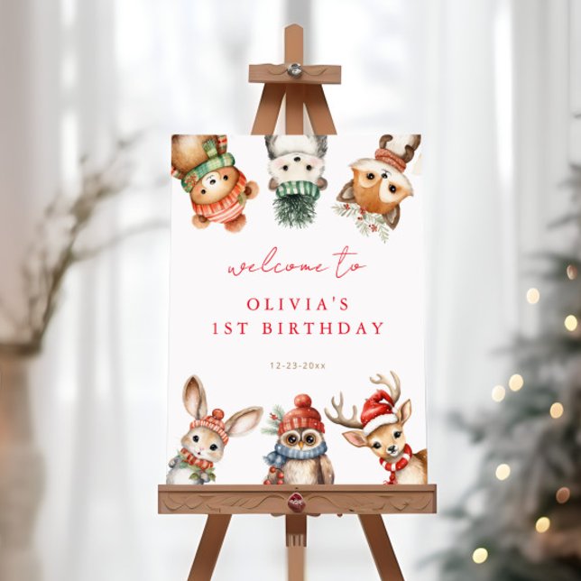 Winterwaldtiere Geburtstagsgeschenk Poster (Von Creator hochgeladen)