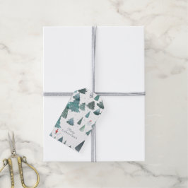 Winterwaldurlaub in Aquarellbad Geschenkanhänger