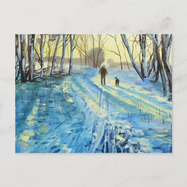 Winterwaldwanderung "Wir zwei" Postkarte (Vorderseite)