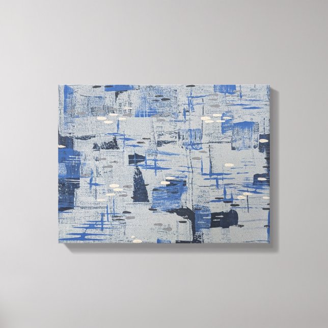 Winterwandern. Abstraktes Acryl. Wintersturm Leinwanddruck (Vorderseite)