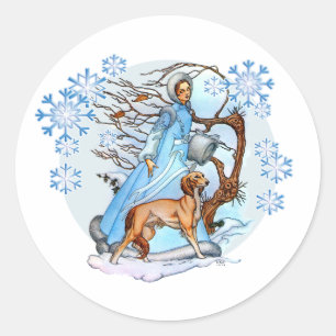 Winterwandersticker Runder Aufkleber