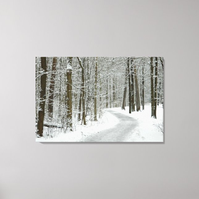 Winterwanderung gezogene Leinwand Print (Vorderseite)